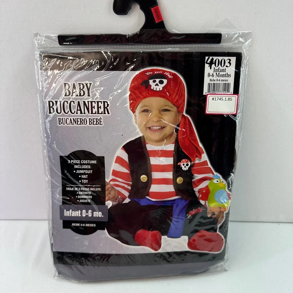 Baby Buccaneer Pirate Costume Infant 0-6 Months 3-Piece Halloween Dress Up‎